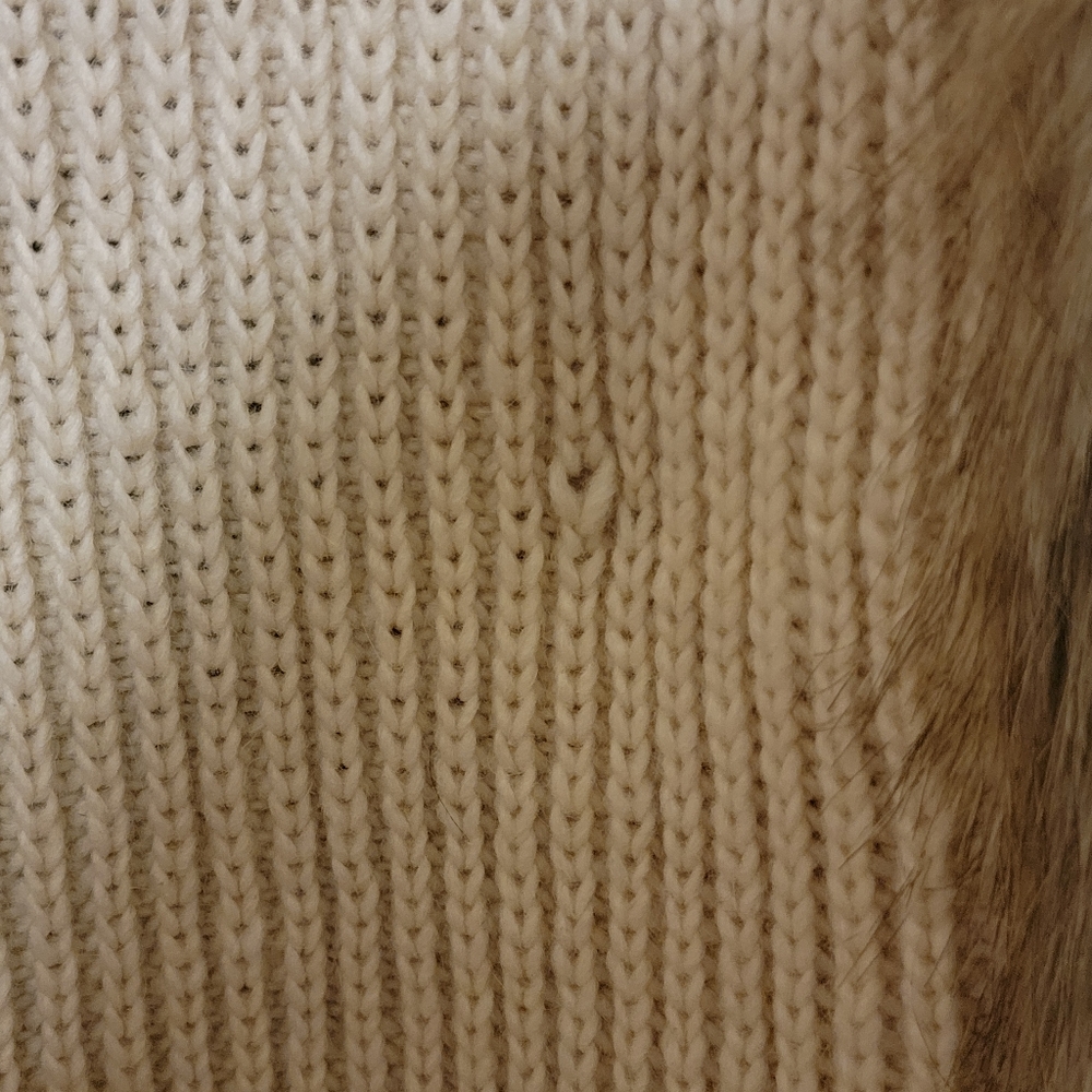 Vintage America Jeans Cream and brown vest with faux fur. NWOT